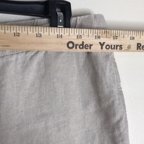 J. Jill 100% Linen Flax Wide Leg Ankle Pant size medium - Picture 6 of 13